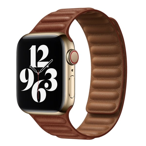 Leather Link Bracelet for Apple Watch Band  42mm Original Magnetic Loop Bracelet for iWatch Series 3 5 4 6 SE 7 Watch Band