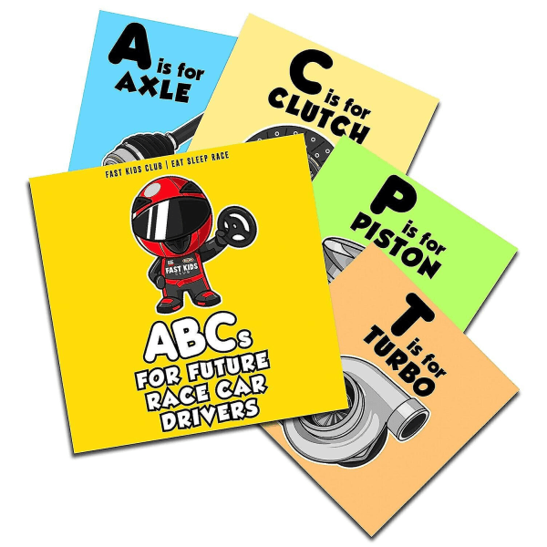Abc S for Future Racerbilførere Alfabetbok Babybok Barn Bok Til Barn gave
