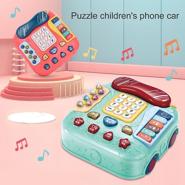 Bekväm simuleringstelefon Slät yta Plast Dekorativ pedagogisk barntelefonleksak för barn Blue