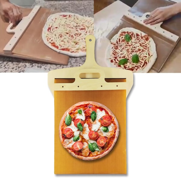 Pizzaskalet som överför Pizza Perfectl, Pizzapaddel med handtag, Pizzaspatel för inomhus och utomhus