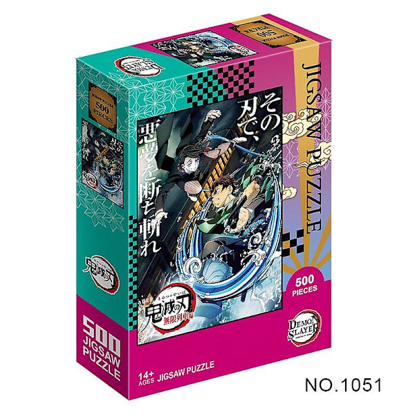 Anime Puslespil 500pcs 1000pcs Demon Slayer Alder 14+ Julegave Børns pædagogiske puslespil