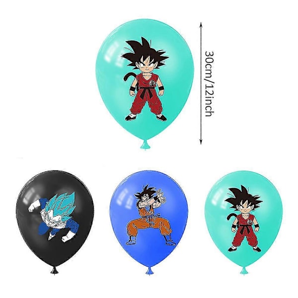 Dragon Ball -synttäritarvikkeet - Onnea syntymäpäiväksi -lippu, ilmapallot, kakkukoristeet lapsille ja aikuisille, unisex-juhlat - SNNGV