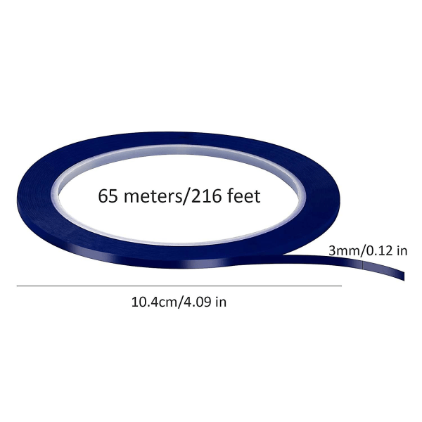 12 ruller 1/8 tommers whiteboard tape pinstripe tape tørrslett tavle tape selvklebende grafisk rutenett markør