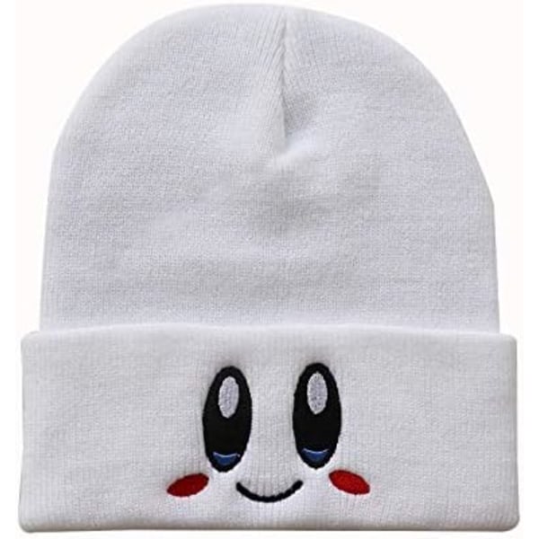 Beanie Kirby Hat Vintermössa Unisex Herr Dam Flickor Pojkar Varm Stickad Mössa 2 Pack Rosa Vit En Storlek