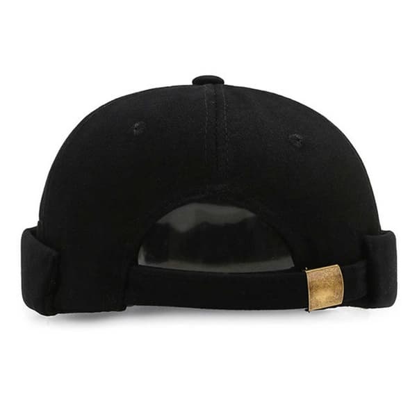 Miki Hat Docker Rolled Visor Beanie Chimney Cap – Svart