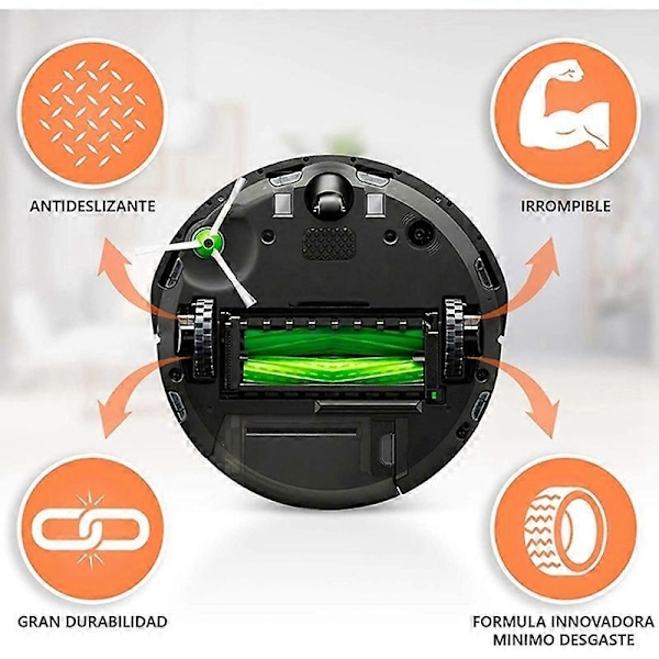 4 stk. dekk for IROBOT ROOMBA Robot 500 600 700 800 I7 S9 Irobot