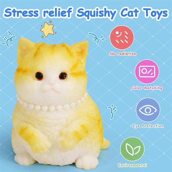 Medium Squishy Kat Legetøj Stress Relief Kat Squishy Legetøj Sjov Kat Squishy Legetøj Blød Kat Squishy Stre