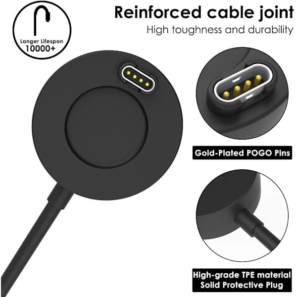 Garmin Fenix 5/6 Forerunner 935/945 oplader USB Sort 2-pak