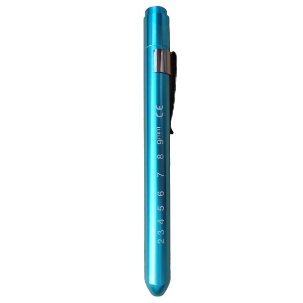 Bärbar pennlampa med pennklämma Återanvändbar hållbar pennlampa för läkare Sky Blue White Light
