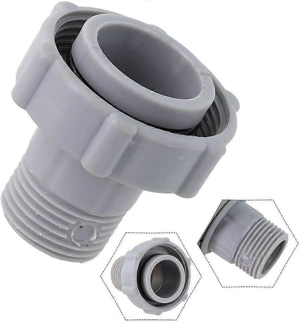 Swimmingpool Aftapningsfitting Adapter - Passer til Coleman Pools, 1,5\" ID til Havevandsslangeforbindelse - P6D1420 Kompatibel (2 Pak) Grå