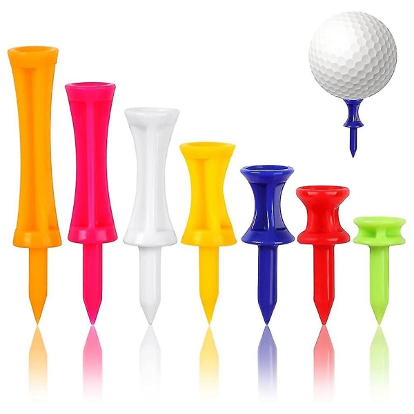 70 st Golf Tees, blandade storlekar Plast Golf Tee, i flera färger