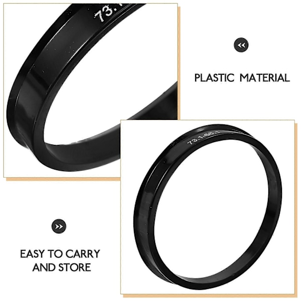 4 st. Bilhjul Navringar Fordon Navcentriska Ringar Plast Navhål Adaptrar (73,1-66,1)