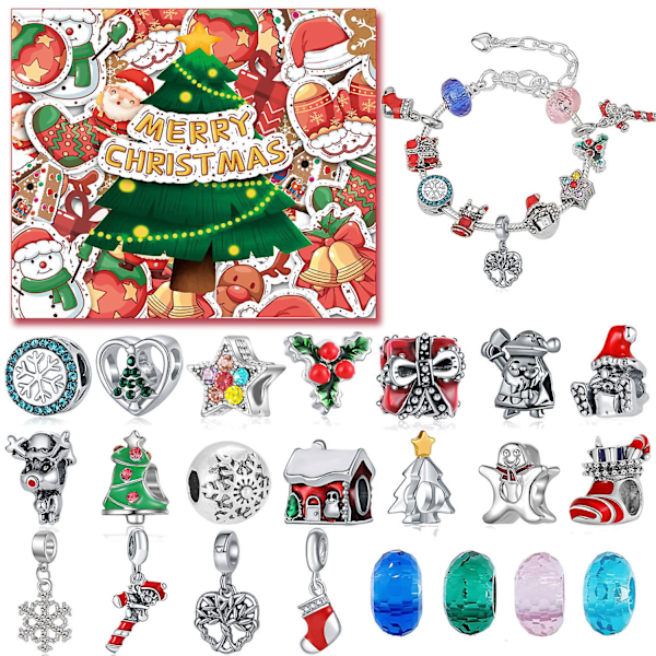 24days Set Christmas Advent Calendar Bracelets Accessories Blind Box Kids Girl Gift