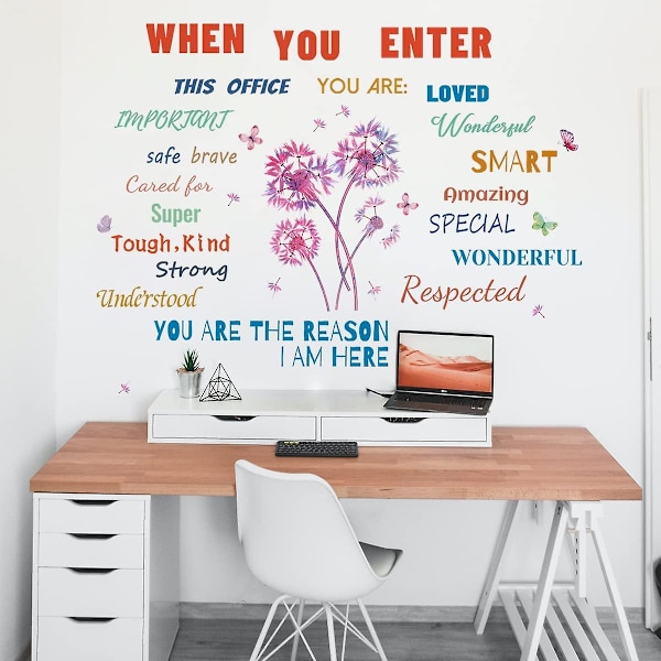 Inspiroivat seinätarrat toimistoon - Positiiviset sanonnat - Seinätarrat kuorittava ja liimattava - DIY-tarrat - Motivoivat tiimityön seinätarrat toimiston sisustukseen