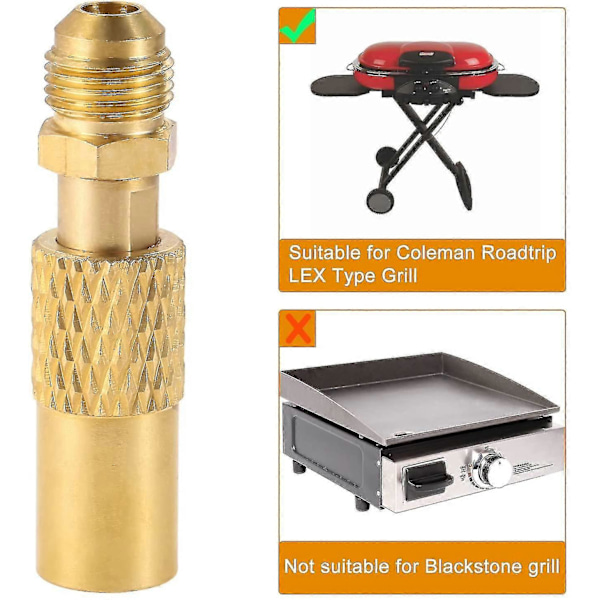 1 st. Massiv mässing 3/8&quot; Hanadapter för flarekonvertering Passar för Coleman Roadtrip Lxe Grill för att säkert ansluta RV-propanförlängningsslang