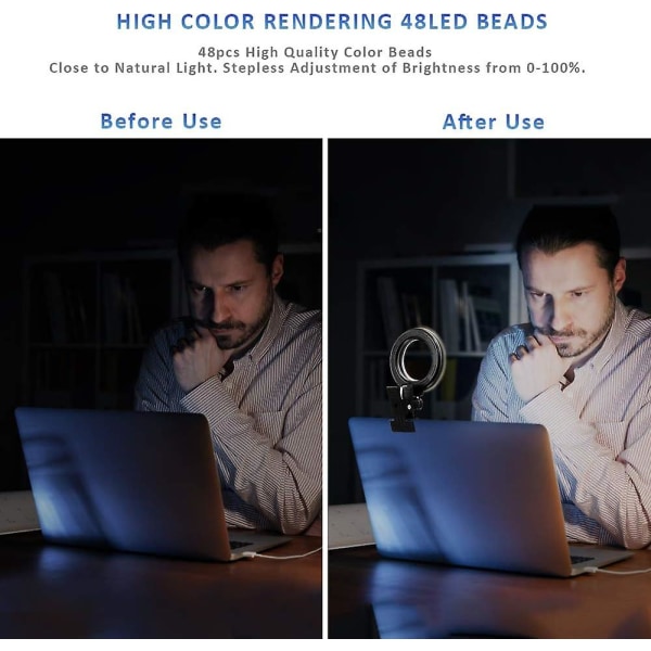 Usb Led Ring Light Til Laptop - Perfekt Webcam Belysningsløsning