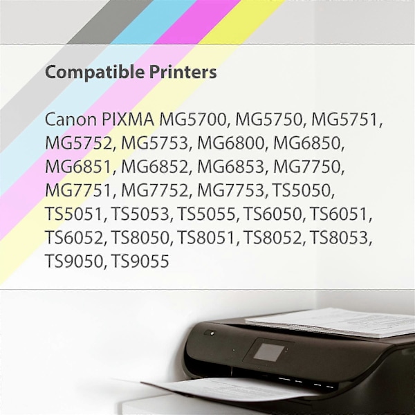 1 Sarja 5 Mustesäiliötä PGI-570 CLI-571 Yhteensopiva/ei-OEM (5 Mustetta)