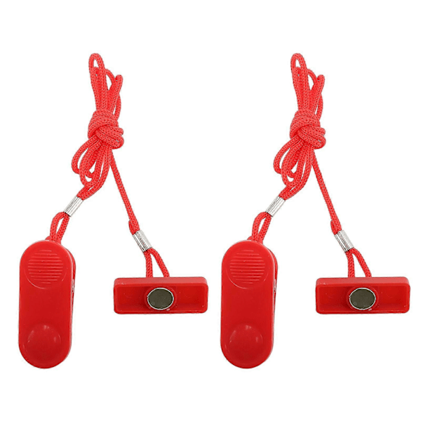 2 stk Universell Løpebånd Magnetisk Lås Løpebånd Nødslippbryter Wire Clip Lås Startnøkkel