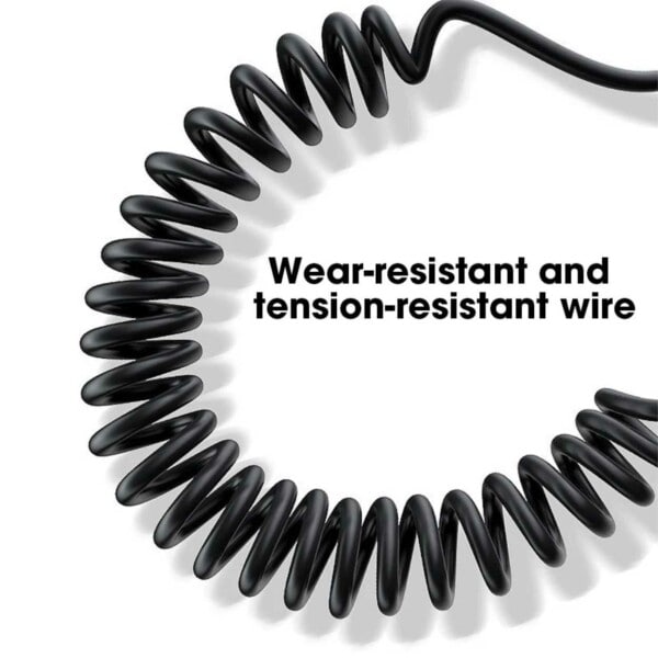 USB Lightning Spiralkabel 3A Snabbladdning 1,5m Vit