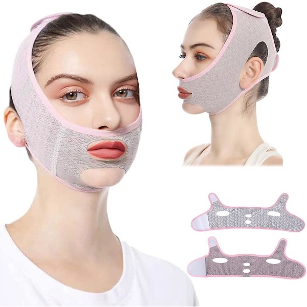 2 stk. Hakeløftmaske Søvn Snorking Hakestropp Ansiktsløftbelte V-linje Formende Ansiktsmasker Dobbelhake Reduserer Skjønnhet Ansiktsskulpturering Ansikts Slankestropp