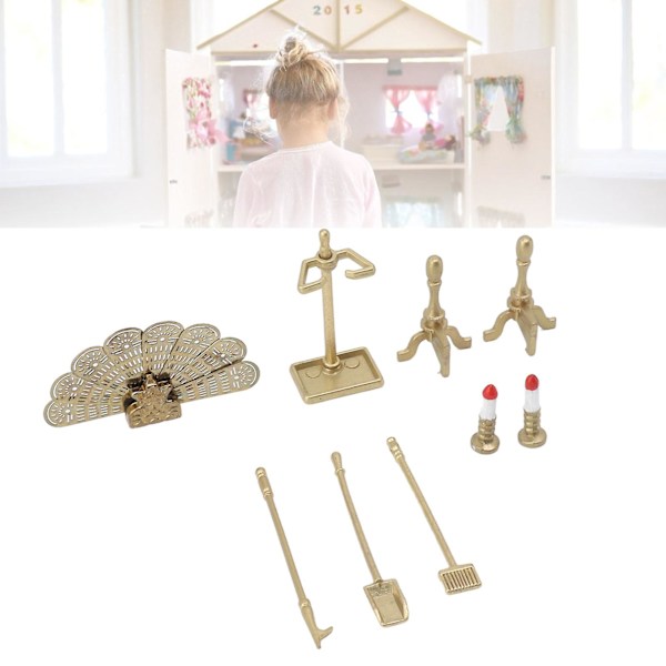 Nukkekodin takka-asusteet koristeellinen nukkekoti Miniatyyrihuonekalutarvikkeet 1:12 nukkekodin koristeluun