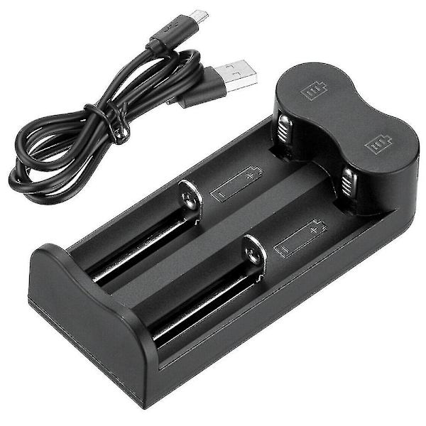 21700 26650 18650 16340 18500 32650 3.7v Genopladelig Li-ion Batteri Usb 2 Slots Oplader LANG