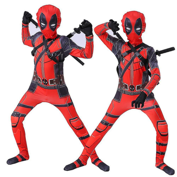 Børns Deadpool Superhelt  Fest Cosplay Kostume Fancy Dress Gave Drenge S