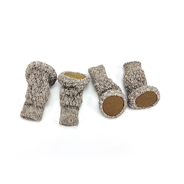 Stickade stolsockor / möbelfötter, 16-pack Khaki