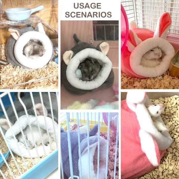 Hamster Litet Bomullsnäste Vinter Sovnäste Hus Bomull Kaninnäste Varmt Vintersovnäste för Smådjur Mini Igelkott, Gul