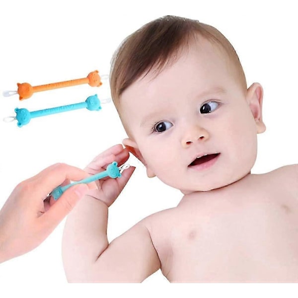 2-pack Baby Näsa och Öra Rengöringsverktyg, Babyregistrering Nödvändighet för Snorsanering