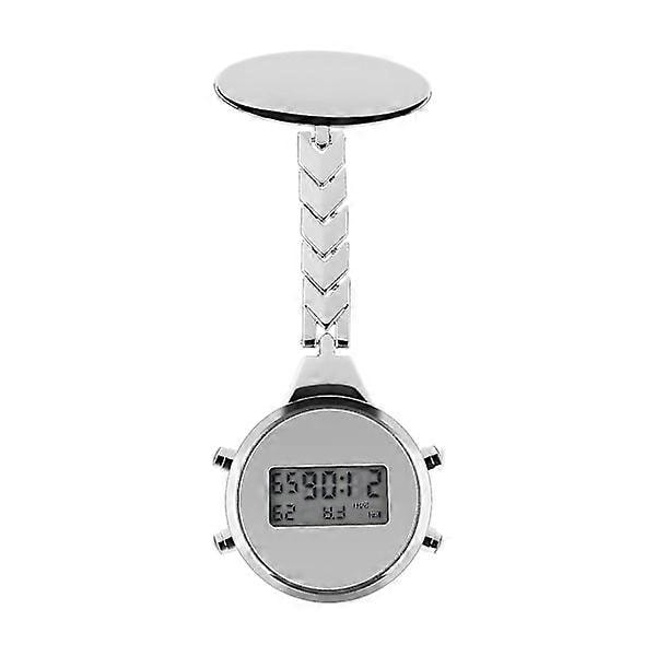 Sygeplejerske Lommeur, Digital Multifunktionel Brosche-Ur med Lysende Display og Kalender