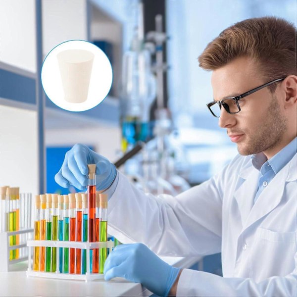Laboratoriegummiproppar - 30 st Koniska Solida Silikonpluggar för Provrör och Kolvar