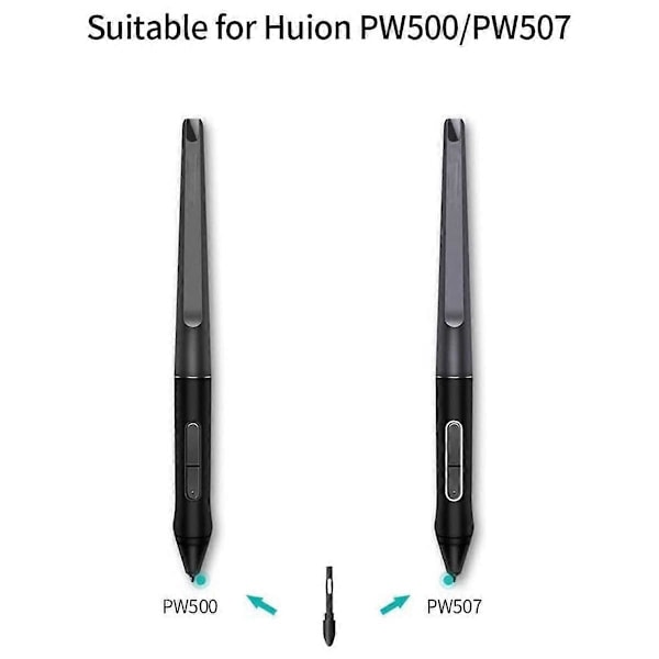10 st Ersättningspennspetsar för HUION PN05 Stylus Pennspets för PW500 PW507 Q620M HS611 Kamvas Pro 16/1