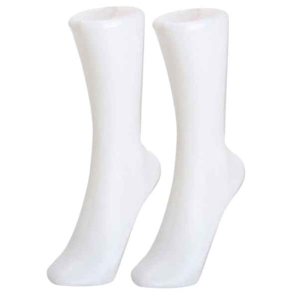 2 stk. Kvinde Fod Sok Sox Display Form Kort Strømpe Mannequin Hvid