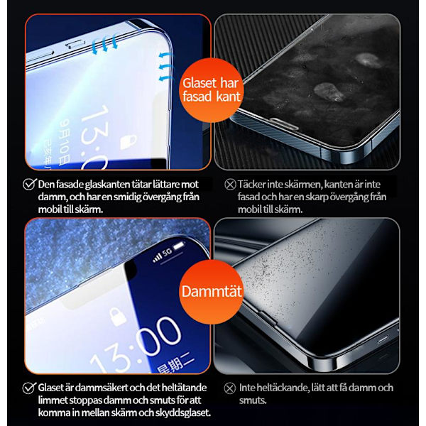2-PACK 20D skärmskydd i härdat glas för iPhone13 Pro max /14 max