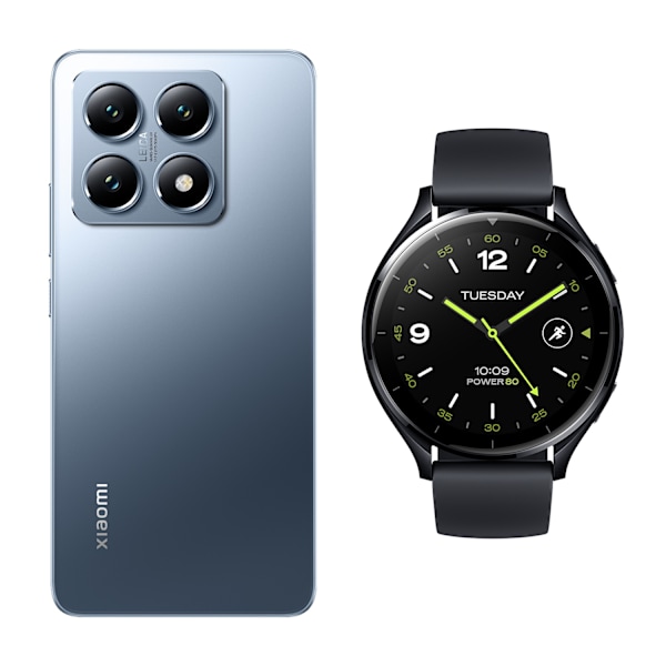 Xiaomi 14T Titan Blue 12GB RAM 256GB ROM + Watch 2 Black Blå