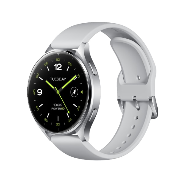 Xiaomi Watch 2 - Sølvfarvet urkasse med grå rem
