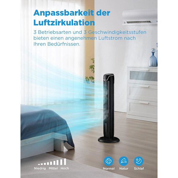 Midea tower fan FZ10-17JR Svart