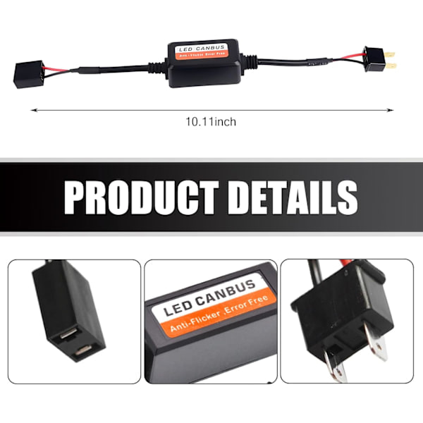 2-pak H7 LED Canbus dekoder fejlfri eliminatoradapter