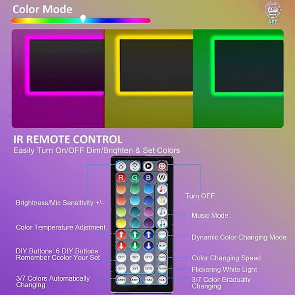 20m LED-lampor Bluetooth RGB-lampor LED-remslampor