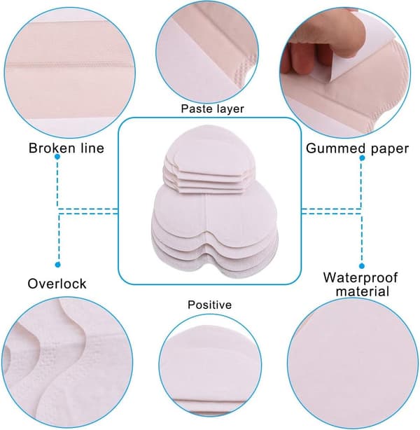 200 stk. armhulesvetteputer Engangs armhuleputer Deodorant armhulesvetteplaster Unisex usynlige puter