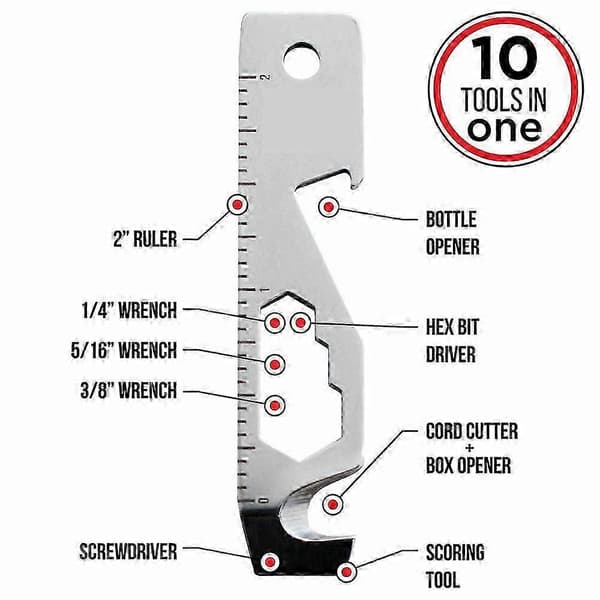 10-i-1 Nyckelring Multiverktyg