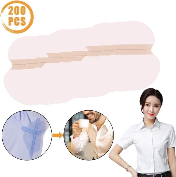 200 Stykker Engangs Svedpuder til Armhuler Deodorant Armhule Svedlapper Unisex Usynlige Puder