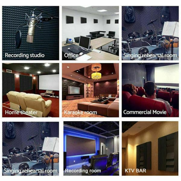 6-pack Soundproofing Foam Panels, Sound Absorbing Padding Treatment Panel for Insulation