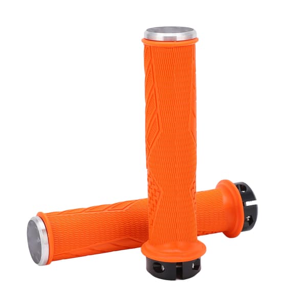 2PCS ENLEE Mountain Bike Handlebars Comfortable TPR Rubber Locking MTB Bicycle Grips Orange