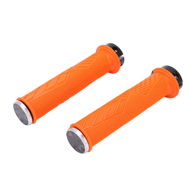 2PCS ENLEE Mountain Bike Handlebars Comfortable TPR Rubber Locking MTB Bicycle Grips Orange