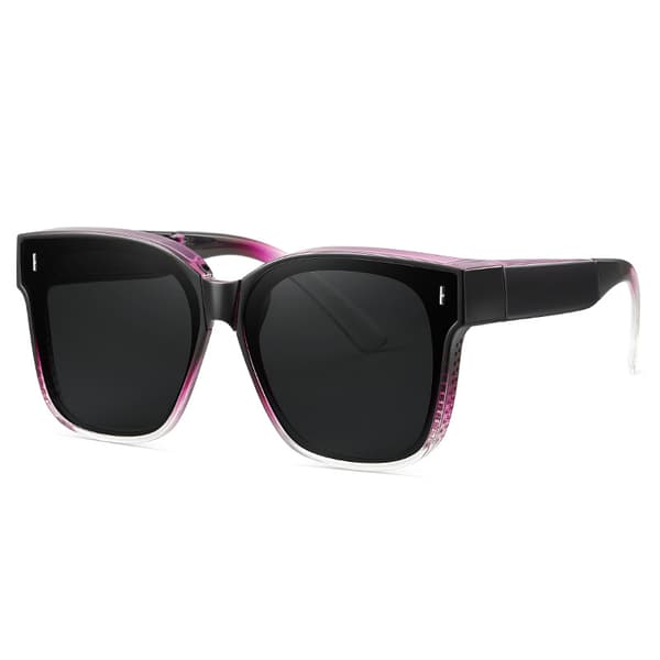 Sammenleggbare Suncovers Solbriller Over Briller Svart/Rosa svart black