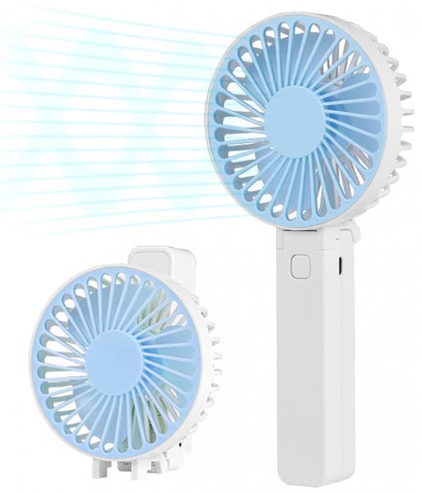 Handheld Fan - Mini Fan - Rechargeable - Three Modes - Small Portable USB Fan (Blue)
