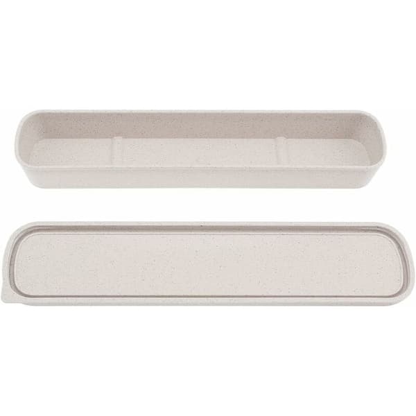 Bärbar besticklåda, resebestickförvaringslåda, besticklåda, set (beige)