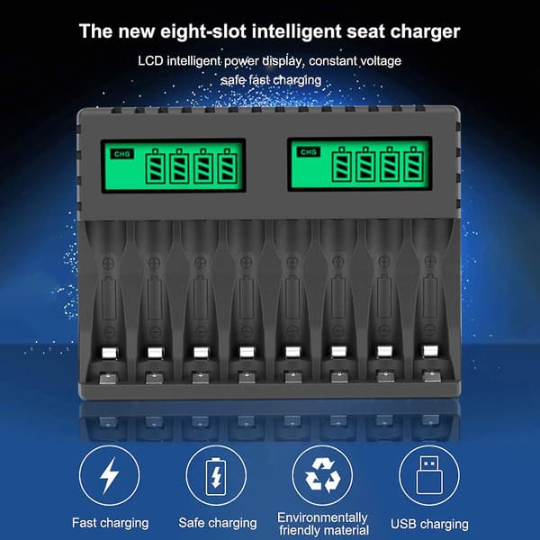Batterilader for AA AAA oppladbart batteri Pålitelige holdbare ladere-hy